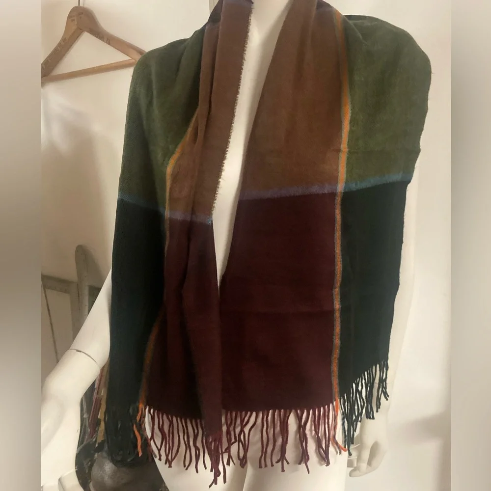 Givenchy Burgundy and Brown Cashme Scarf